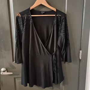 TORRID Black Lace Top